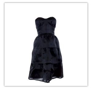 J. Crew Soiree Dress Silk Organza Satin Black XS